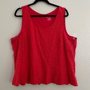 Red Lace Peplum Top Lane Bryant Size 18/20